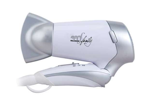 Immagine di Asciugacapelli da viaggio Handy Style - 17x7x21,5 cm - 1200 W - 115/230 V - bianco/grigio - Melchion