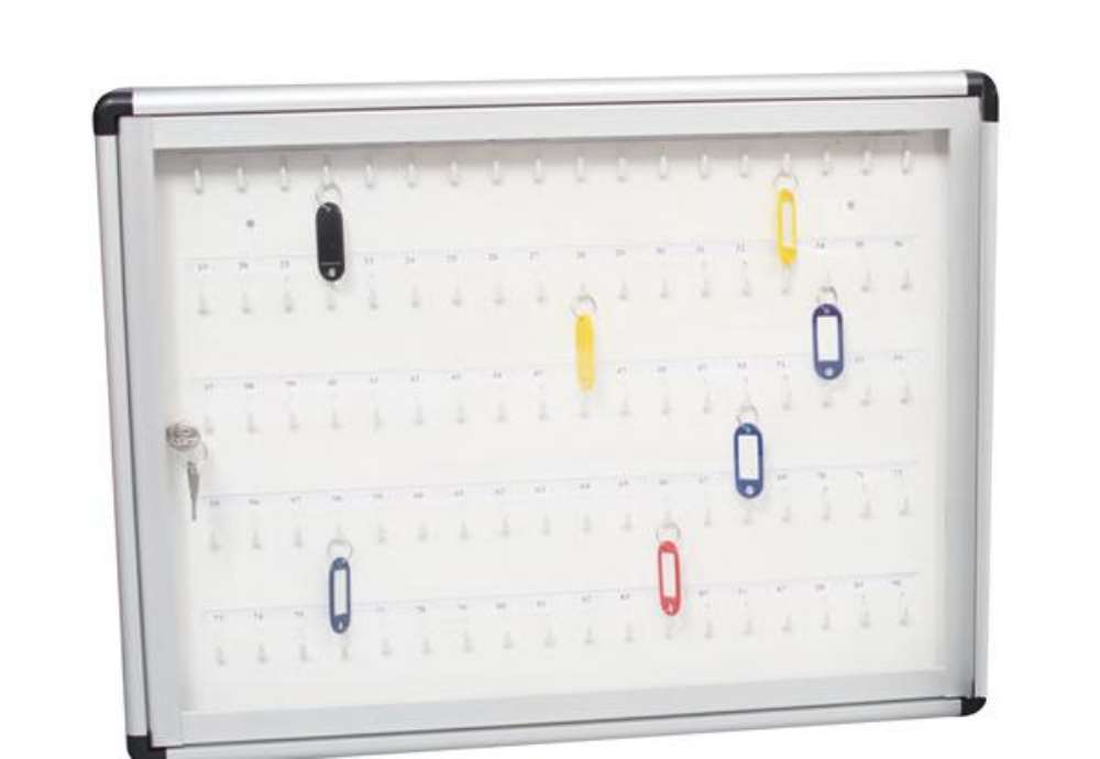 Immagine di Bacheca murale portachiavi - 45 x 60 cm - 90 posti chiave - Metalplus
