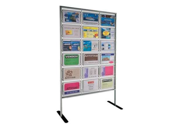 Immagine di Porta avvisi Menpa da terra - 18 display A4 orizzontali - Tecnostyl