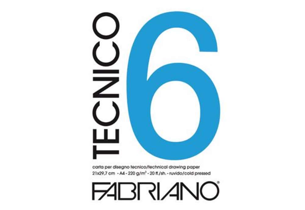 Immagine di Blocco Tecnico 6 - 25 x 35 cm - 20 fogli - 240 gr - liscio - Fabriano