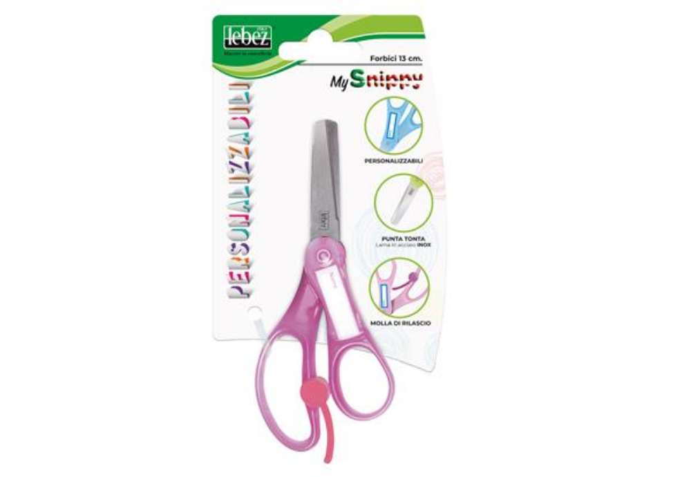 Immagine di Forbice Snippy - personalizzabile - punta tonda - 13 cm - lama acciaio - colori assortiti - Lebez