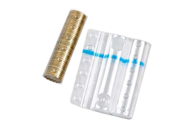 Immagine di Blister portamonete - 10 cent - fascia blu - Iternet - sacchetto da 100 blister