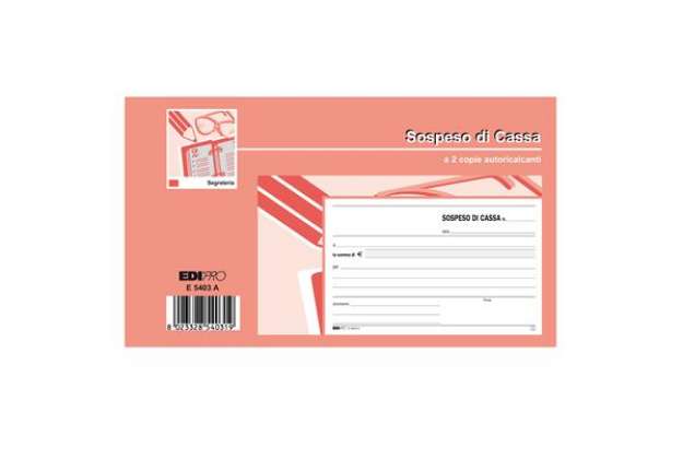 Immagine di Blocco sospeso di cassa - 50 fogli 2 copie autoricalcanti - 10 x 17cm - Edipro