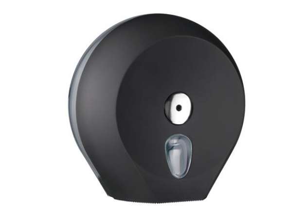 Immagine di Dispenser Soft Touch di carta igienica in rotolo Mini Jumbo - 27x12,8x27,3 cm - plastica - nero - Ma