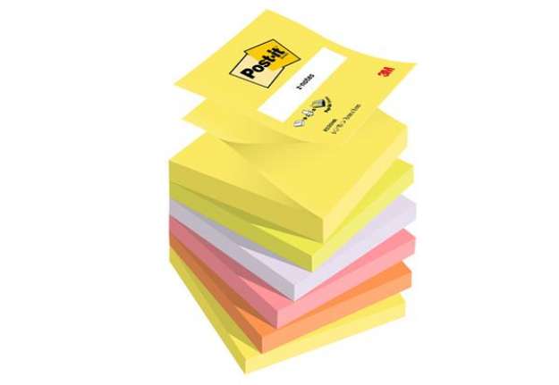 Immagine di Blocco Post-it Super Sticky Z Notes - R330-NR NEON - 76 x 76 mm - assortiti neon - 100 fogli - Post-