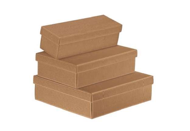 Immagine di Scatola regalo in cartone - con coperchio - avana - 300 x 300 x 240cm - Scotton