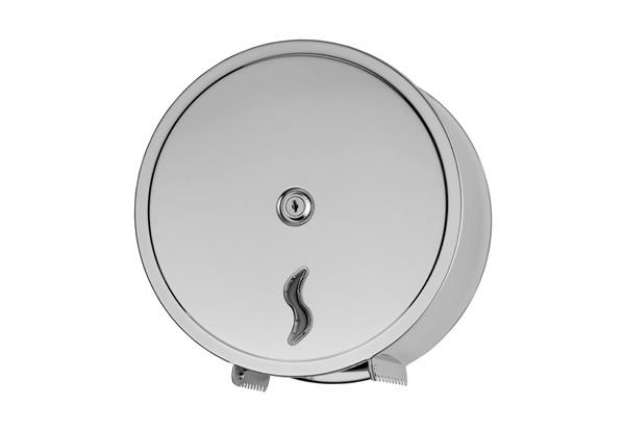 Immagine di Distributore di carta igienica in rotoli Mini Jumbo da 200 mt - 26x12,7x26,5 cm - acciaio inox - Med