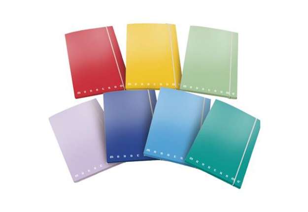 Immagine di Cartellina con elastico Monocromo - cartone - 3 lembi - dorso 1,2 cm - 26x34 cm - col. assortiti - P