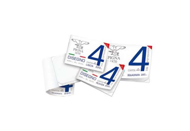 Immagine di Blocco Pigna4 - 240x330mm - 4 angoli - 20fg - 200gr - ruvido - Pigna