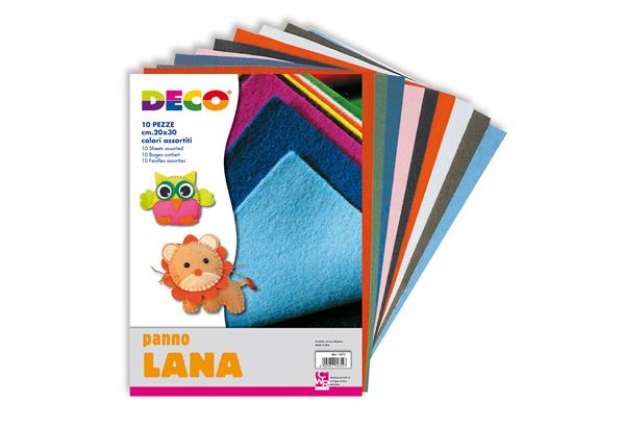 Immagine di Panno lana - 20x30cm - colori assortiti - DECO - conf. 10 pezzi