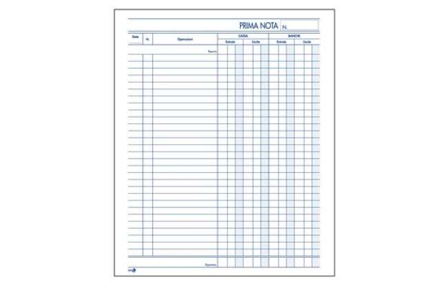 Immagine di Blocco prima nota cassa - 50 fogli x 2 copie ricalcanti - 22 x 28cm - BM