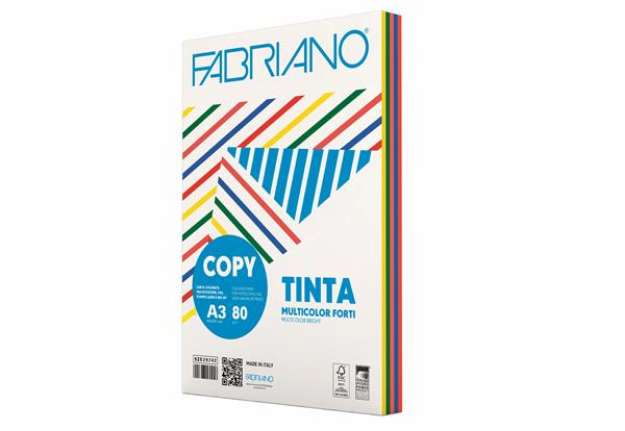 Immagine di FabrianoColore - A3 - 80 gr - mix 5 colori forti - Fabriano - conf. 250 fogli