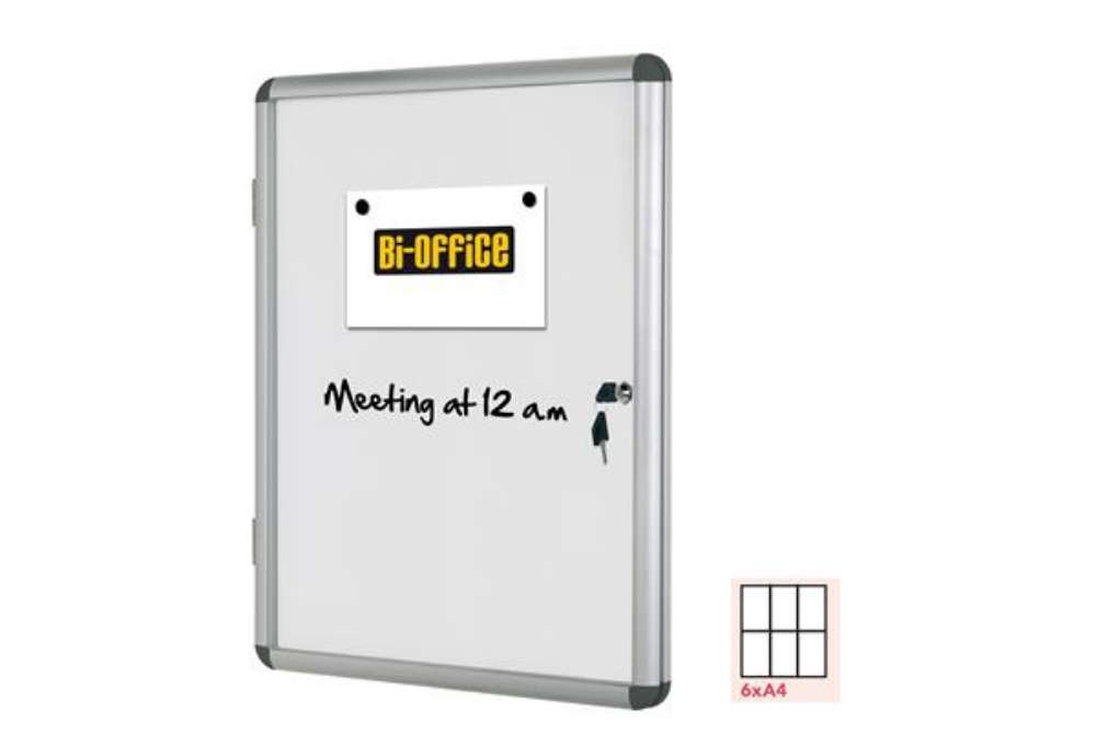 Immagine di Bacheca per interni - fondo bianco magnetico - 6 fogli A4 - orizzontale - Bi-Office