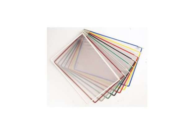 Immagine di Tasche di ricambio - per leggio T Technic - A4 - colori assortiti - Djois - conf. 10 pezzi