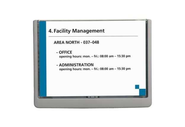 Immagine di Targa per porte/pareti Click Sign - 21 x 14,9 cm (A5) - Durable