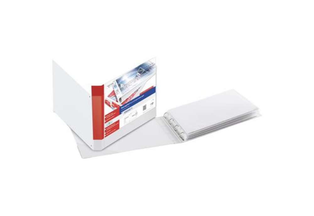 Immagine di Raccoglitore personalizzabile Stelvio TI - 42 x 30 cm album - 4 anelli a D 25 mm - dorso 4 cm - bian