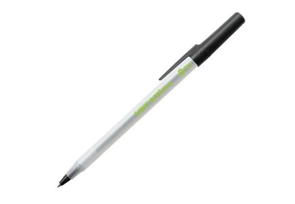 Immagine di Penna a sfera a scatto con cappuccio ECOlutions - punta 1,0mm - nero  - Bic  - conf. 60 pezzi