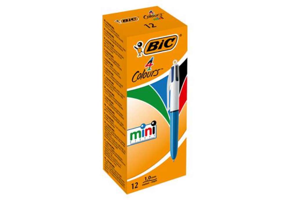 Immagine di Penna a sfera scatto multifunzione 4 Colours Mini  - punta 1,0mm - nero, blu, rosso, verde - Bic -