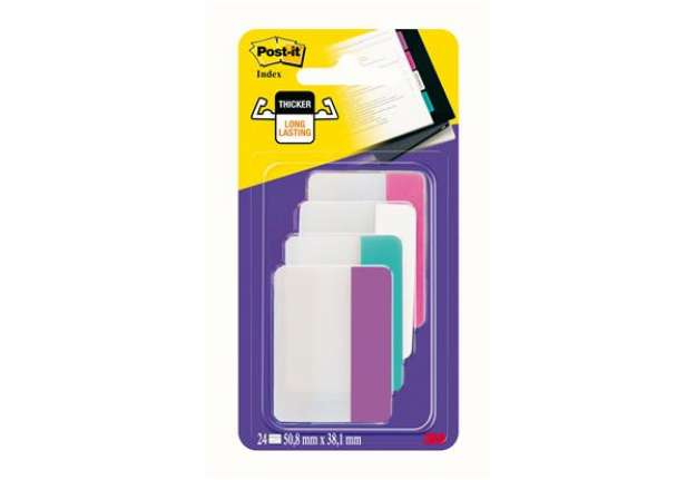 Immagine di Segnapagina Post it? Index Strong - 686-PWAV - per archivio - 50,8 x 38,1 mm - rosa/bianco/turchese/