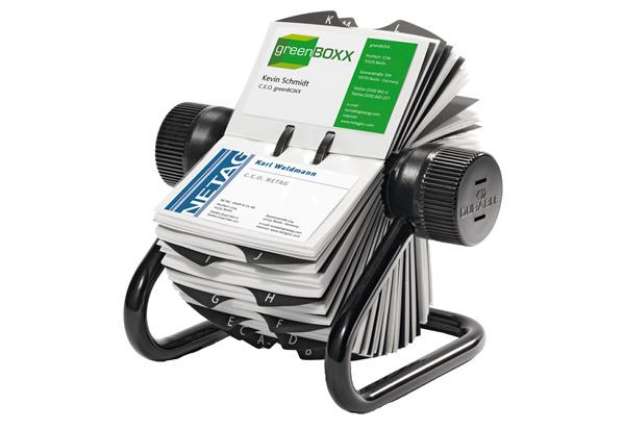 Immagine di Portabiglietti da visita Visifix? Rotary - 400 posti - 19,5x19x12 cm - nero - Durable