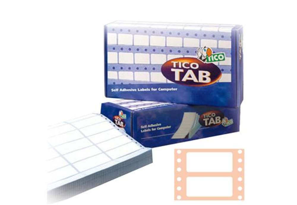 Immagine di Etichette adesive a modulo continuo TAB 1 - in carta - corsia singola - permanenti - 89 x 23,5 mm -