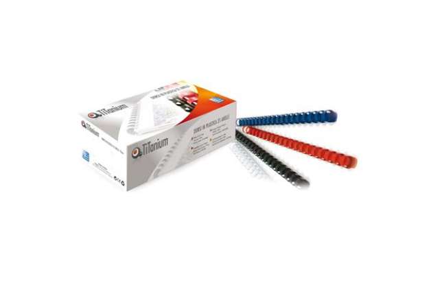 Immagine di Dorsi spirale - 21 anelli - plastica - 12 mm - bianco - Titanium - scatola 100 pezzi