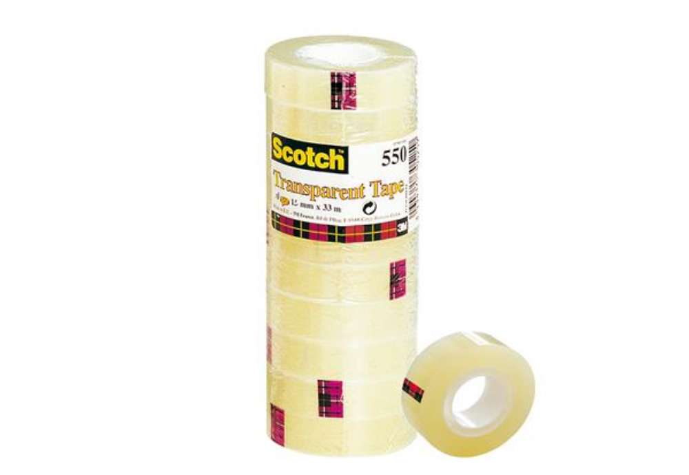 Immagine di Nastro adesivo 550 - 19 mm x 33 m - PP - trasparente - Scotch - torre 8 rotoli