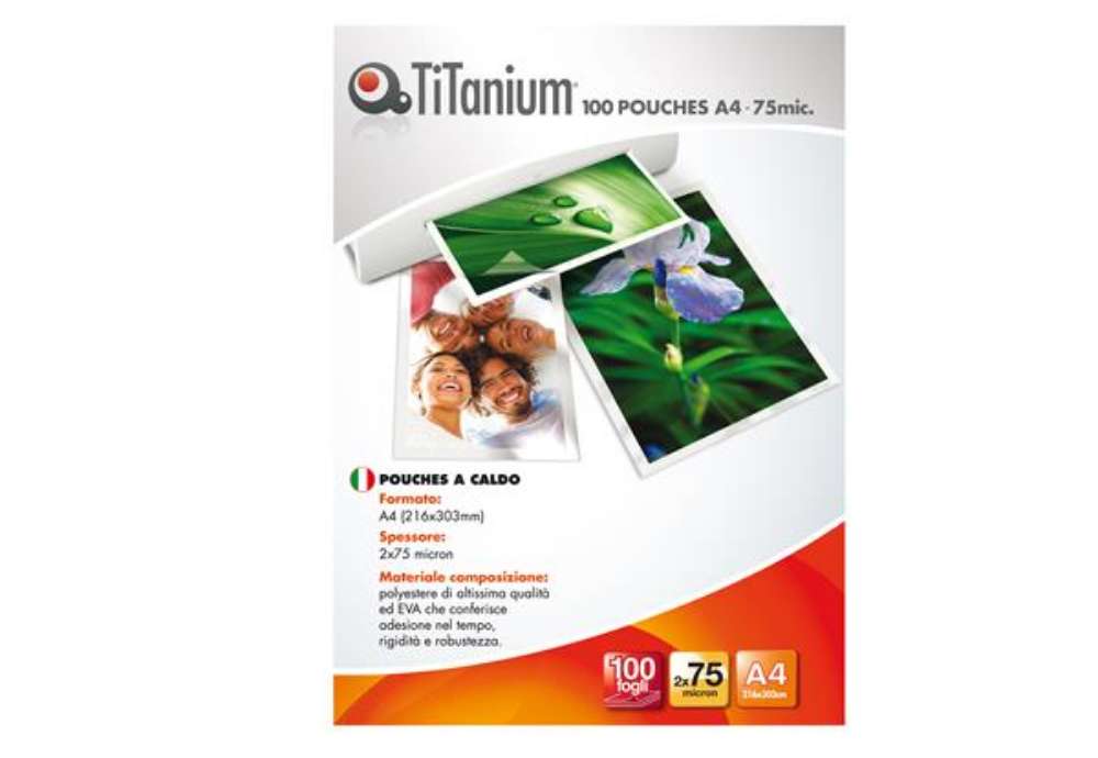 Immagine di Pouches - A4 - 216x303 mm - 2x175 micron - Titanium - conf. 100 pezzi