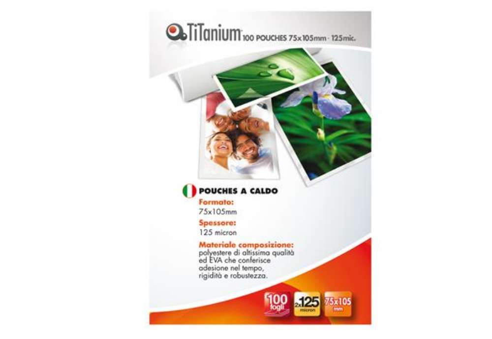 Immagine di Pouches - jumbo card - 75x105 mm - 2x125 micron - Titanium - conf. 100 pezzi