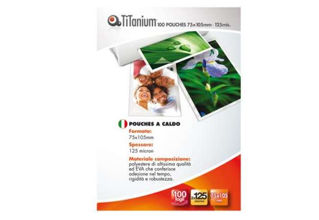 Immagine di Pouches - jumbo card - 75x105 mm - 2x125 micron - Titanium - conf. 100 pezzi
