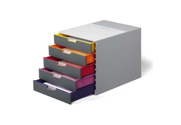 Immagine di Cassettiera Varicolor - 28 x 35,6 x 29,2 cm - 5 cassetti - Durable