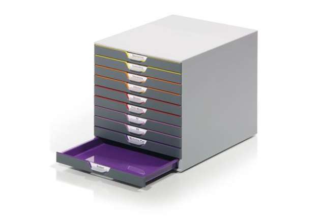 Immagine di Cassettiera Varicolor - 28 x 35,6 x 29,2 cm - 10 cassetti - Durable