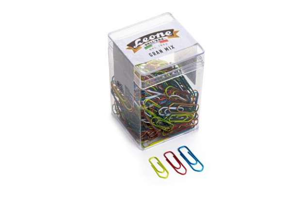 Immagine di Fermagli - colori e misure assortite - 125 gr - metallo - Leone