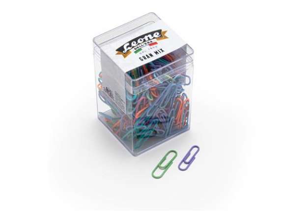 Immagine di Fermagli - colori e misure assortite - 125 gr - PVC - Leone