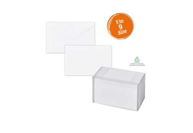 Immagine di Scatola 100 biglietti + 100 buste - Dalmazia - bianco - 90 x 140 mm - Rex Sadoch