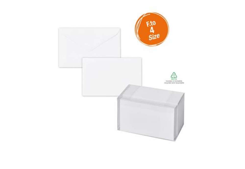 Immagine di Scatola 100 biglietti + 100 buste - Dalmazia - bianco - 7,5 x 11,2 cm - Rex Sadoch