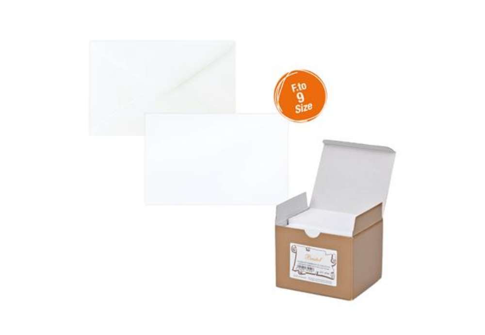 Immagine di Scatola 100 biglietti + 100 buste - Bristol - bianco - 9 x 14 cm - Rex Sadoch