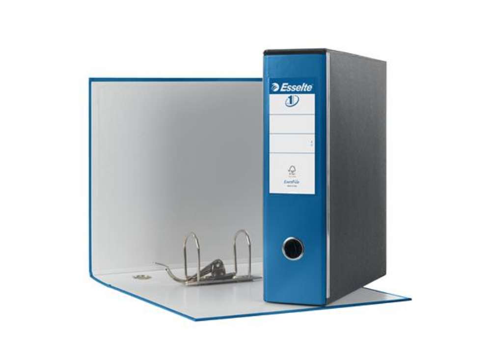 Immagine di Registratore Eurofile G53 - dorso 8 cm - commerciale 23 x 30 cm - blu metallizzato - Esselte