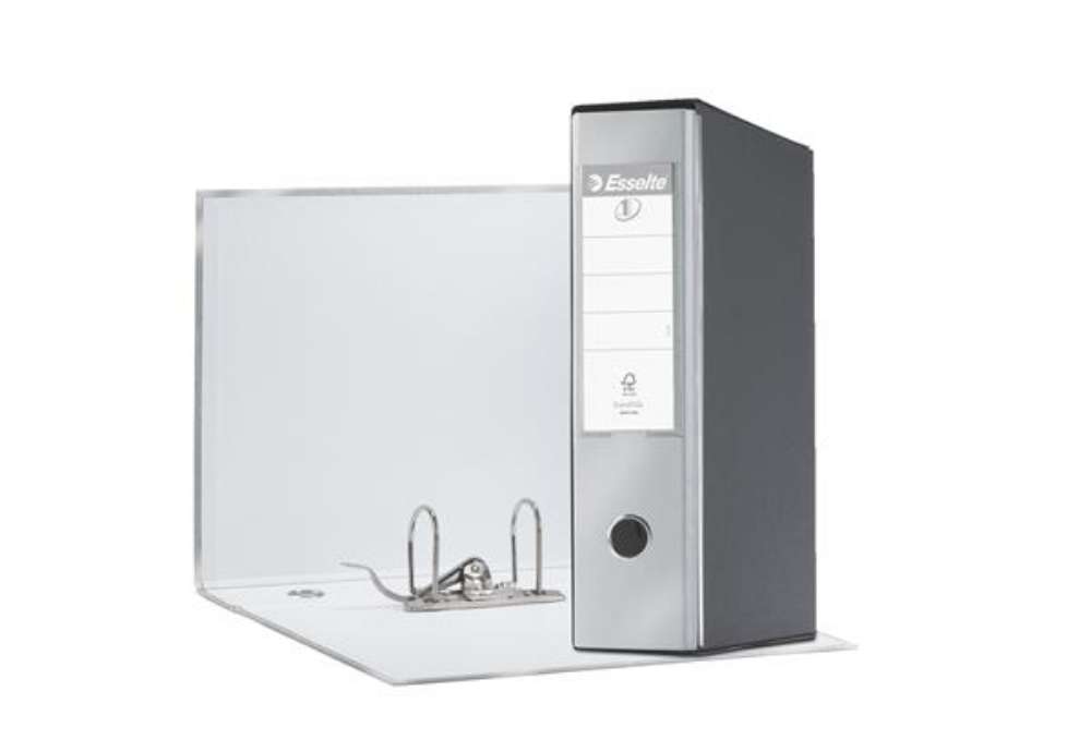 Immagine di Registratore Eurofile G55 - dorso 8 cm - protocollo 23 x 33 cm - grigio metallizzato - Esselte