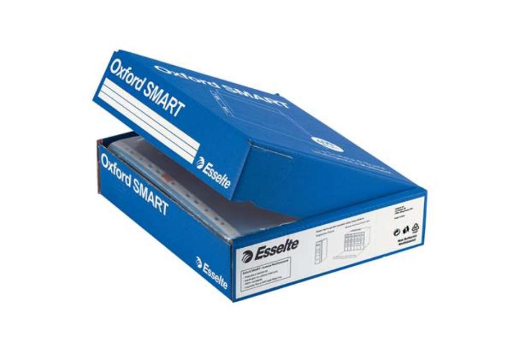 Immagine di Buste forate Oxford Smart - Office - liscio - 22 x 30 cm - trasparente - Esselte - conf. 400 pezzi
