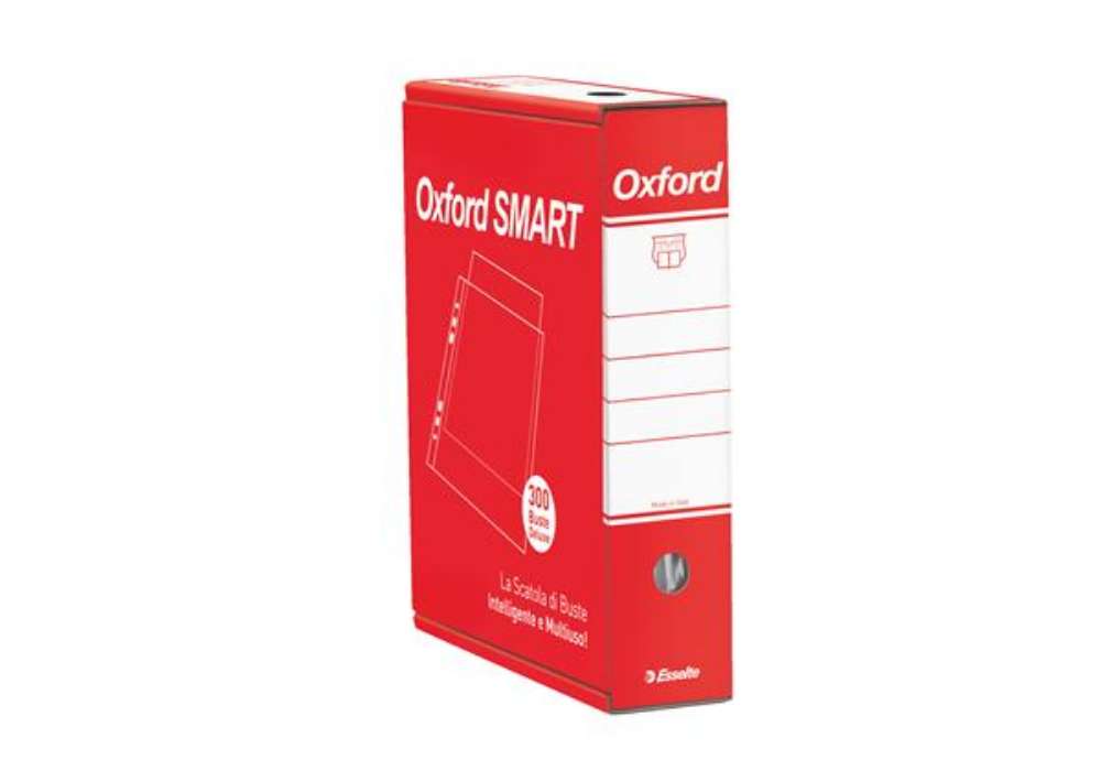 Immagine di Buste forate Oxford Smart - De Luxe - liscio - 22 x 30 cm - trasparente - Esselte - conf. 300 pezzi