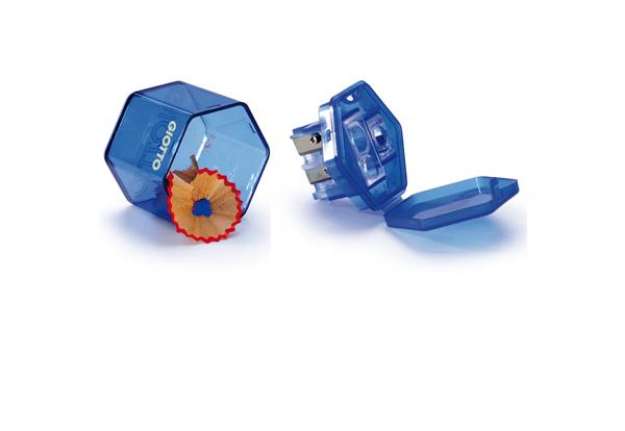 Immagine di Temperamatite con contenitore - 3 fori - con serbatoio - colori assortiti - Giotto