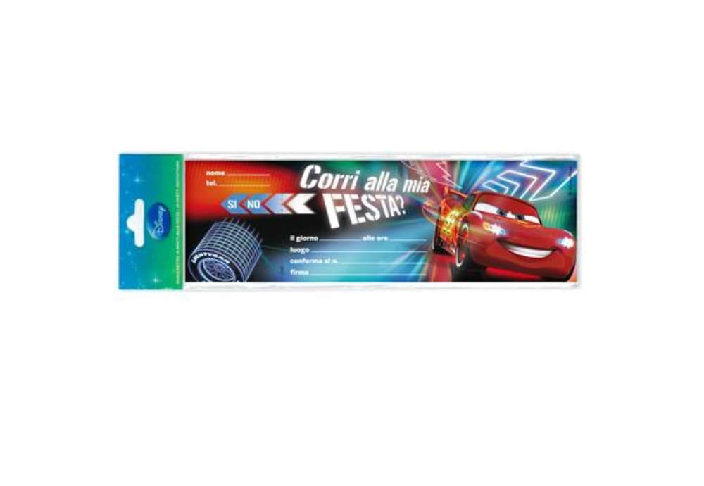 Immagine di Blocchetto invito alla festa Cars 2 Disney - 24,8 x 7,5 cm - Rex Sadoch - conf. 10 inviti