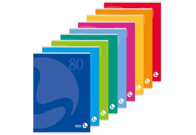 Immagine di Maxiquaderno Color 80 - A4 - 1 rigo con margine - 80 fogli - 80gr - copertina 250gr - BM
