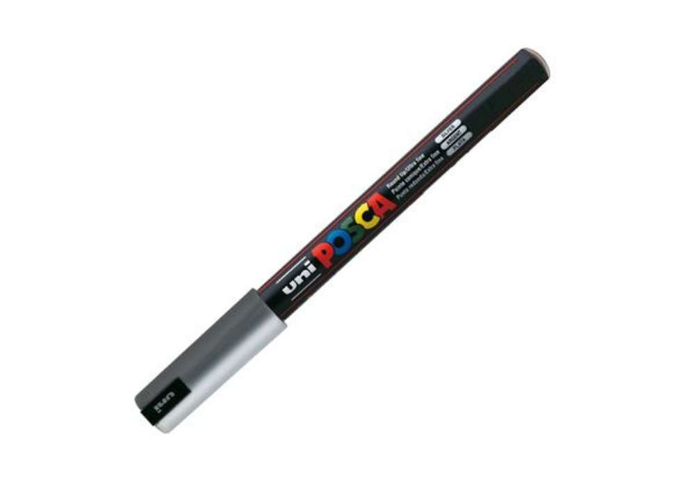 Immagine di Marcatore a base d'acqua Uni Posca Pen PC1M - punta extra fine 0,7mm - argento  - Uni Mitsubishi