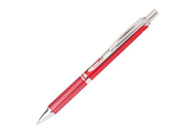 Immagine di Roller a scatto Energel Sterling - punta 0,7mm - fusto rosso - Pentel