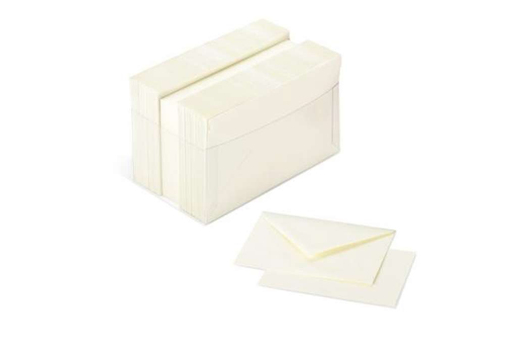 Immagine di Scatola 100 cartoncini (200gr) + 100 buste (90gr) - avorio - formato 9 - Favini