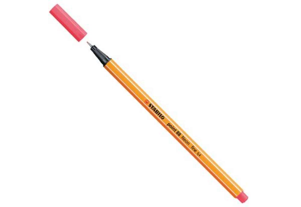 Immagine di Fineliner Point 88 - tratto 0,4 mm - rosso neon 040 - Stabilo