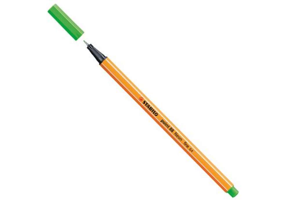 Immagine di Fineliner Point 88 - tratto 0,4 mm - verde fluo 033 - Stabilo