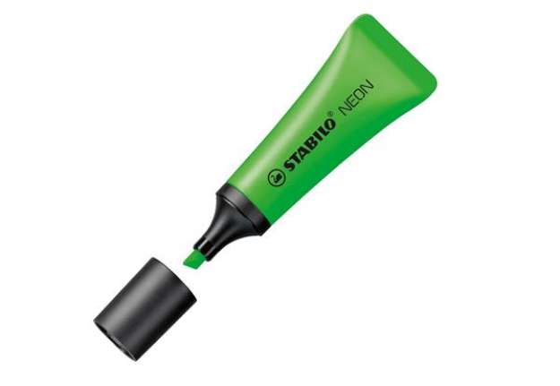 Immagine di Evidenziatore stabilo Neon - punta a scalpello - tratto da 2,0-5,0mm - colore verde - Stabilo